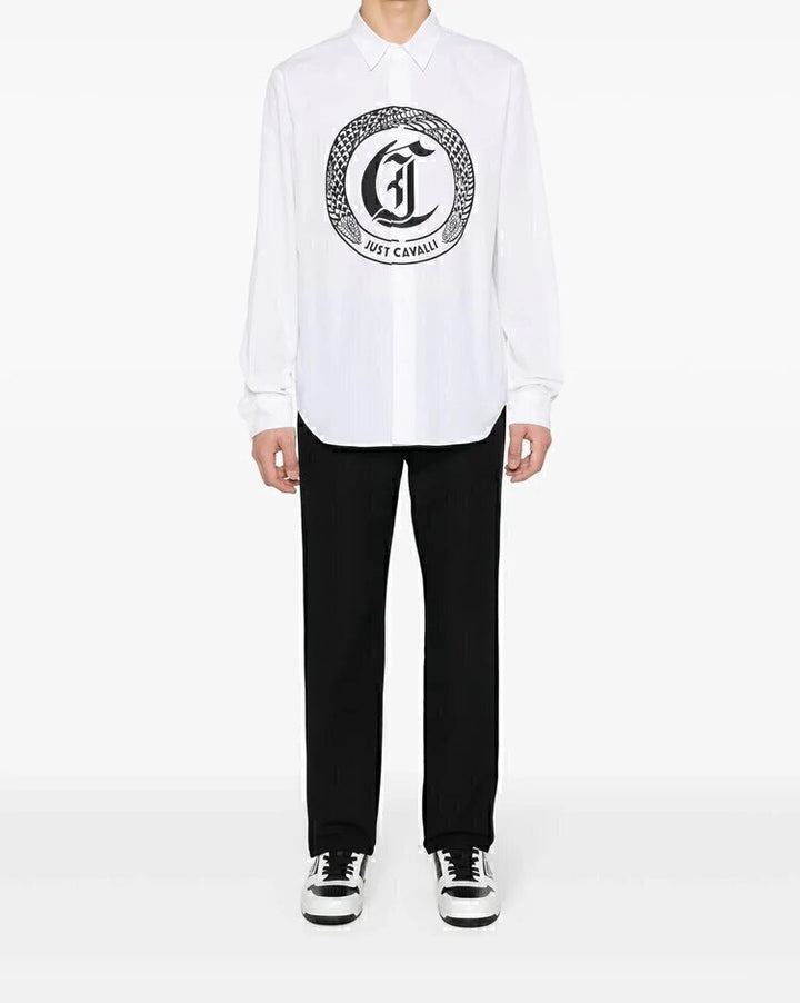 JUST CAVALLI  Camicia Stampa Logo Cerchio Gr Uomo |  JEK PIT