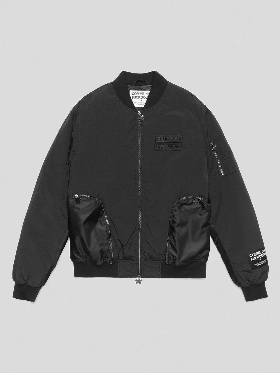 COMME DES FUCKDOWN Bomber Con Zip Nylon Ricamo Uomo - JEK PIT
