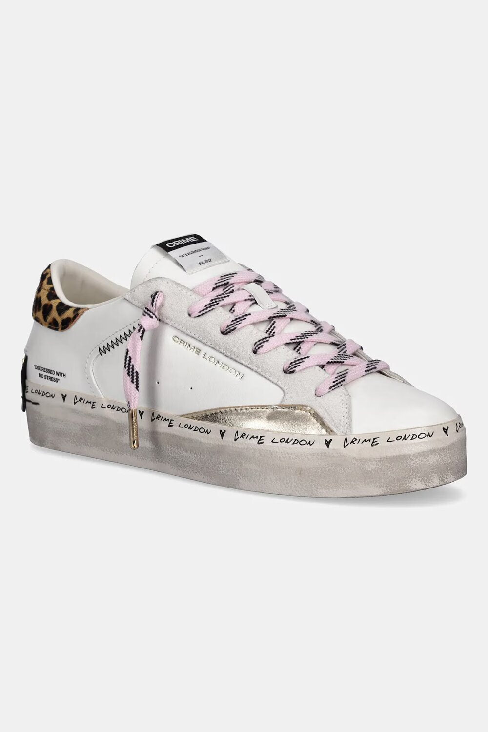 CRIME LONDON Sneakers Distressed 2.0 Leop & Pink Donna - JEK PIT