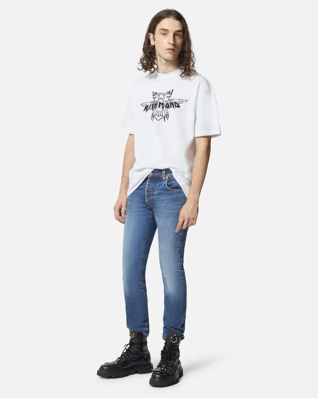 T-Shirt Over Stampa Floccata Uomo - JEK PIT