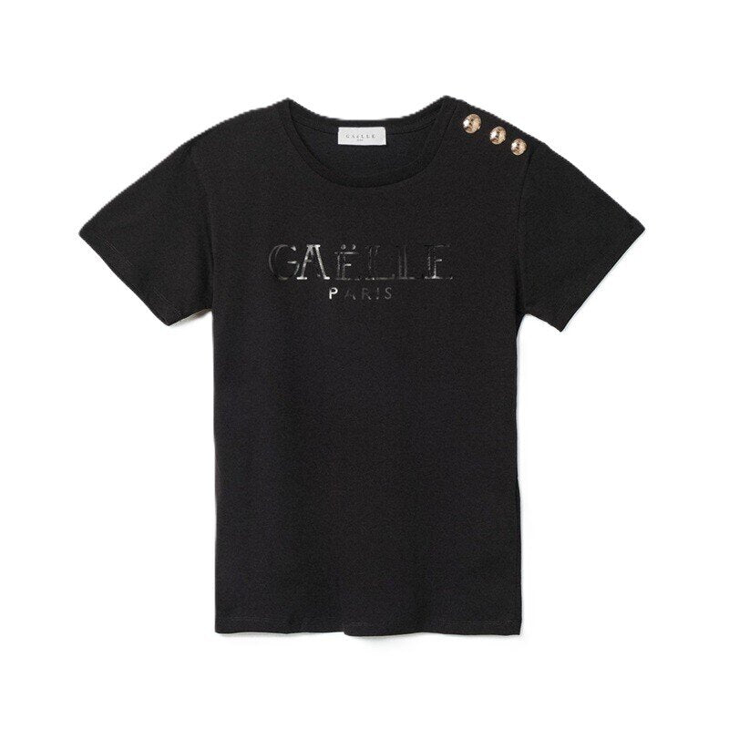 GAELLE  t-Shirt Logo Su Tinta Bott. Oro Donna |  JEK PIT