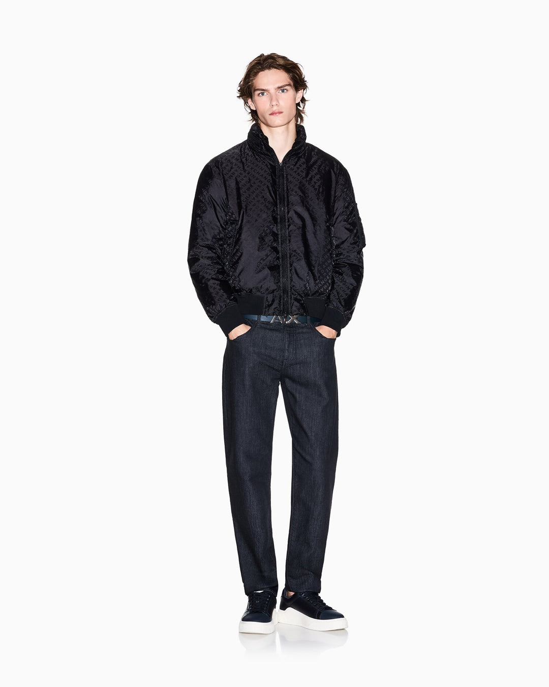 ARMANI EXCHANGE  Bomber Allover Logo Cappuccio Estr. Uomo |  JEK PIT