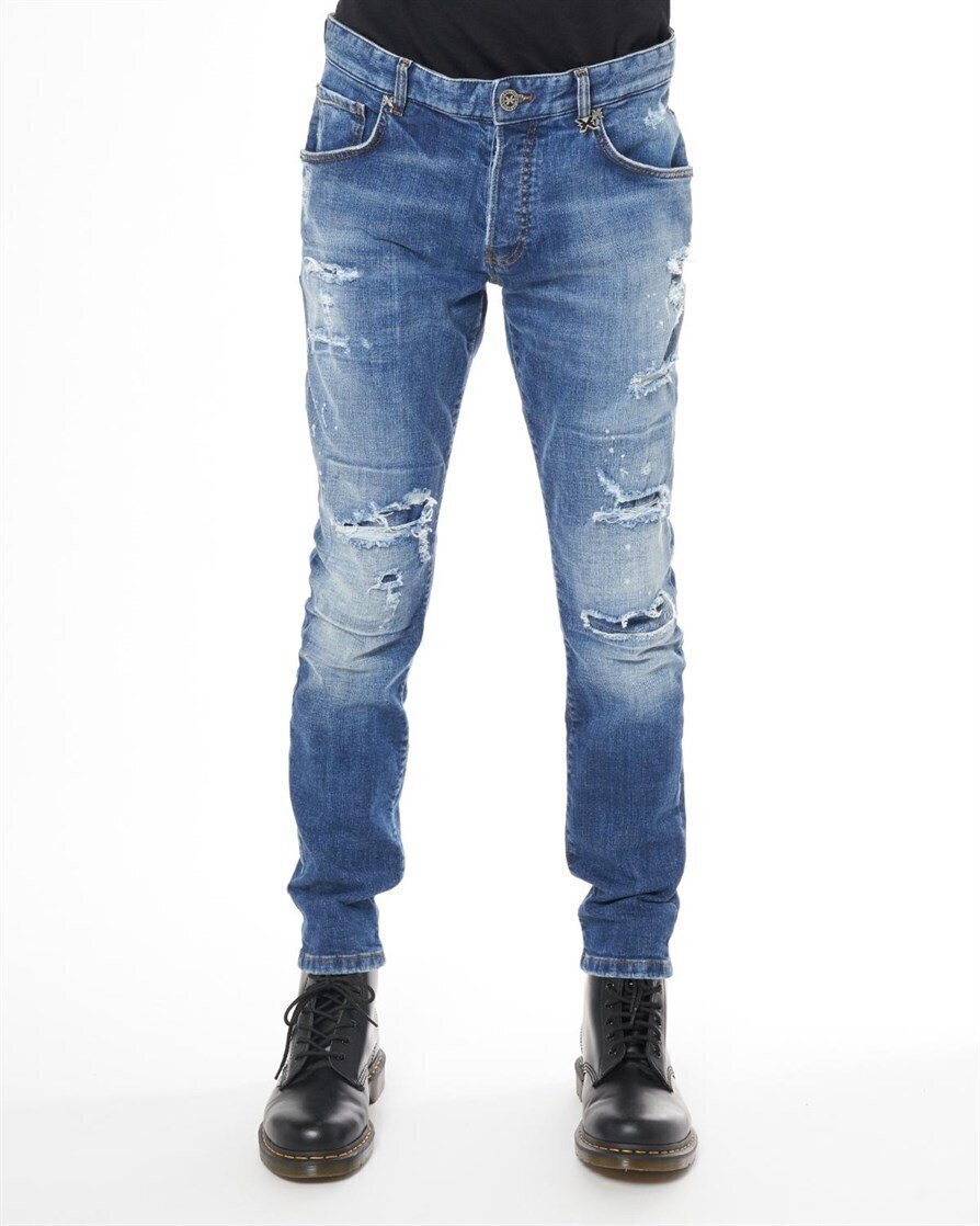 JOHN RICHMOND X  Jeans 5 Pockets Feiner Strappato Uomo |  JEK PIT