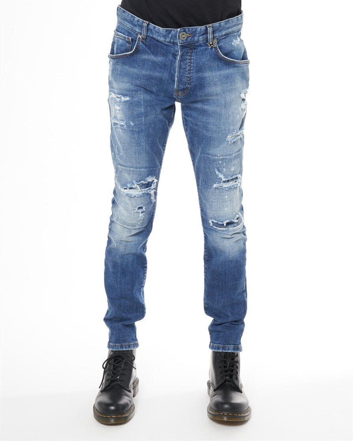 JOHN RICHMOND X  Jeans 5 Pockets Feiner Strappato Uomo |  JEK PIT