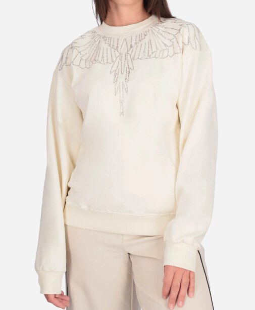COUNTY OF MILAN - BURLON  Felpa a Giro Logo Aquila Con Strass Donna |  JEK PIT