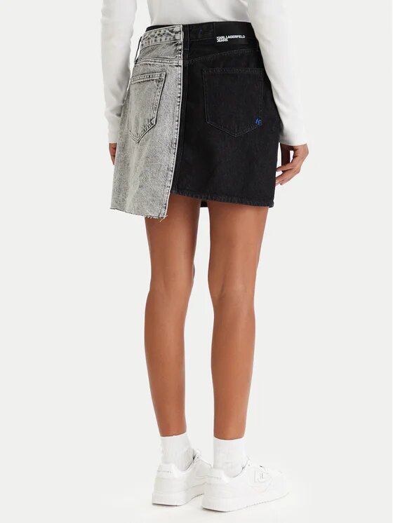 KARL LAGERFELD  Gonna Bicolore In Jeans Donna |  JEK PIT