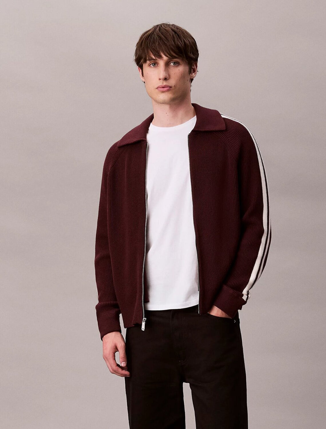 CALVIN KLEIN  Giacca In Maglia Collo Camicia Uomo |  JEK PIT