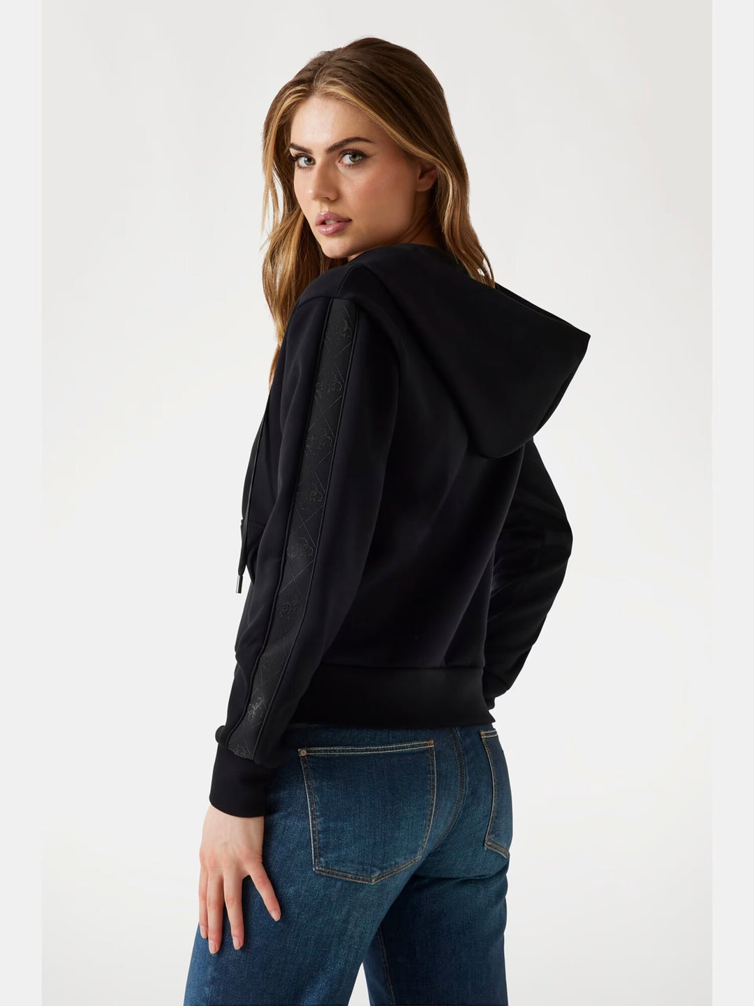 GUESS  Felpa Con Zip Logo Banda Laterale Donna |  JEK PIT