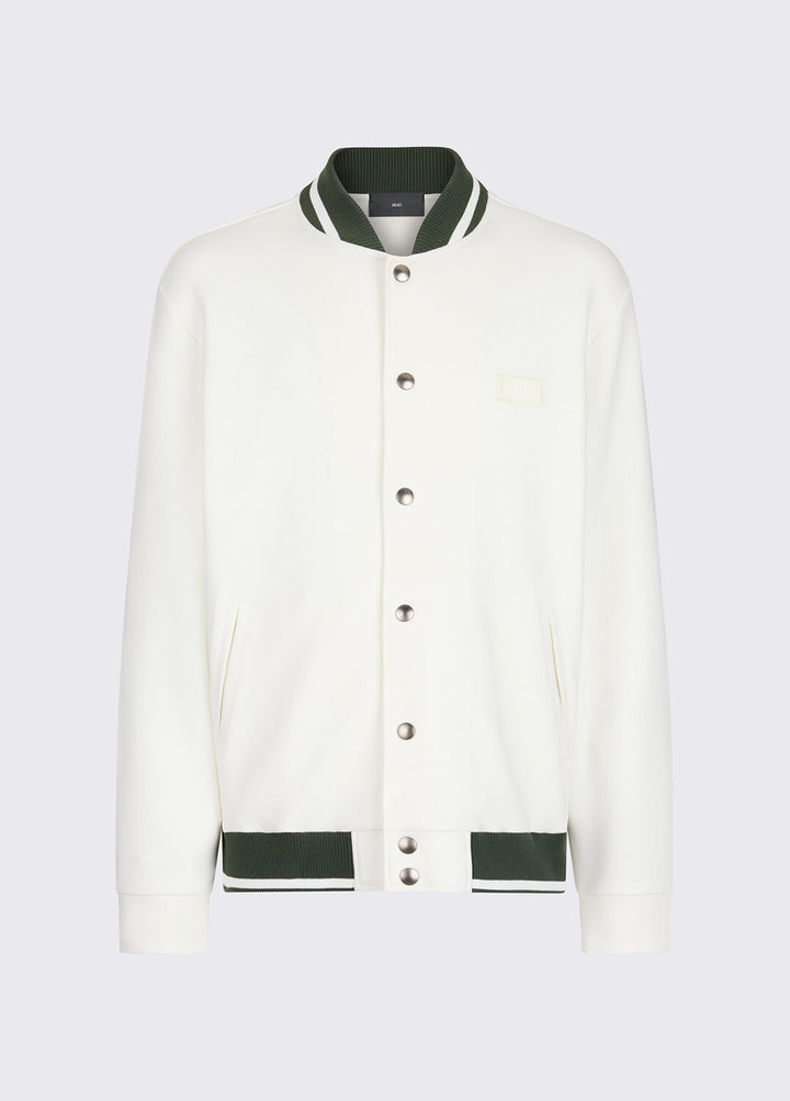 Felpa con bottoni LIU-JO in stile collage, giacca casual con dettagli colorati e bottoni frontali, moda giovane e trendy