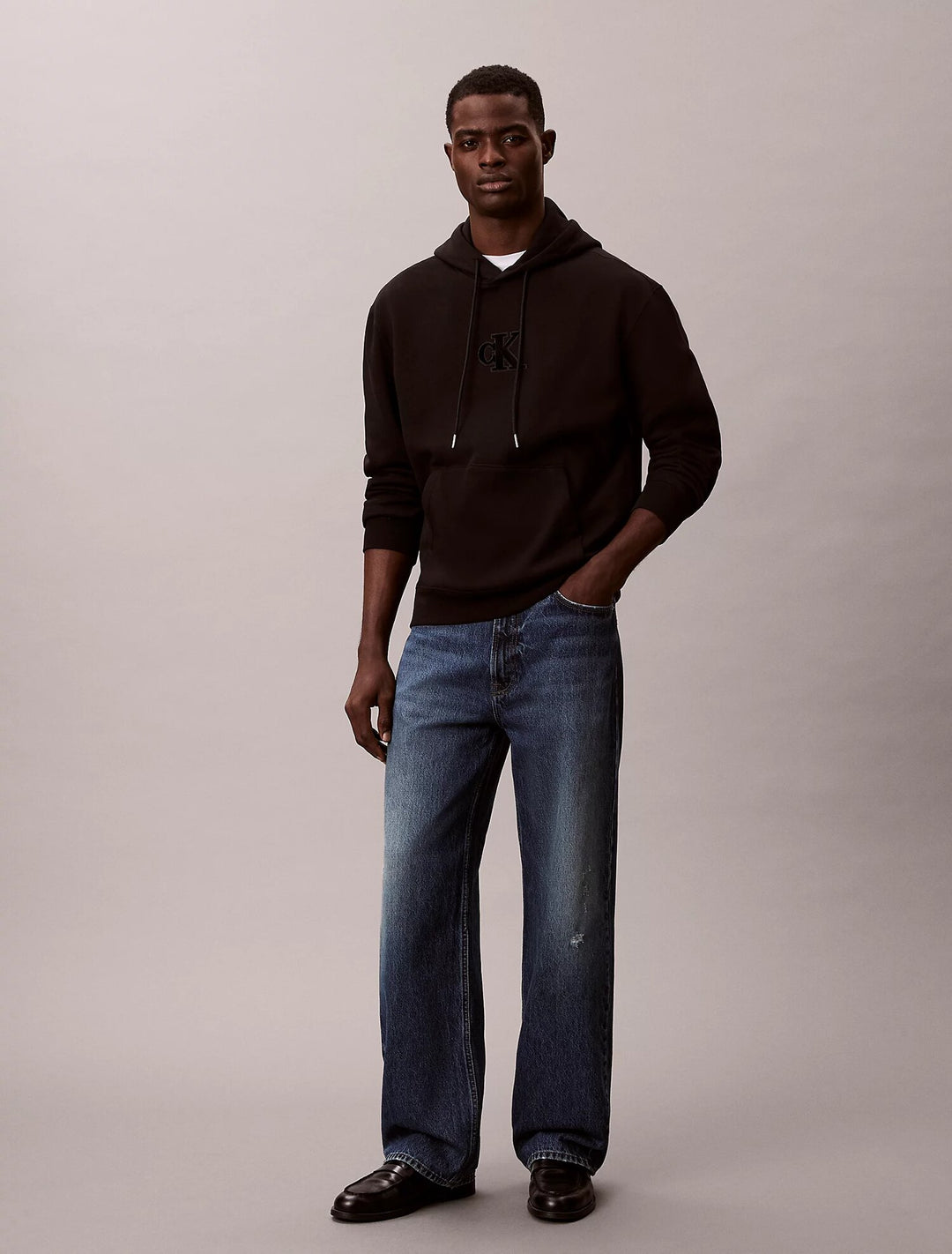 CALVIN KLEIN  Felpa Con Applicazione Floccata Centrale Uomo |  JEK PIT
