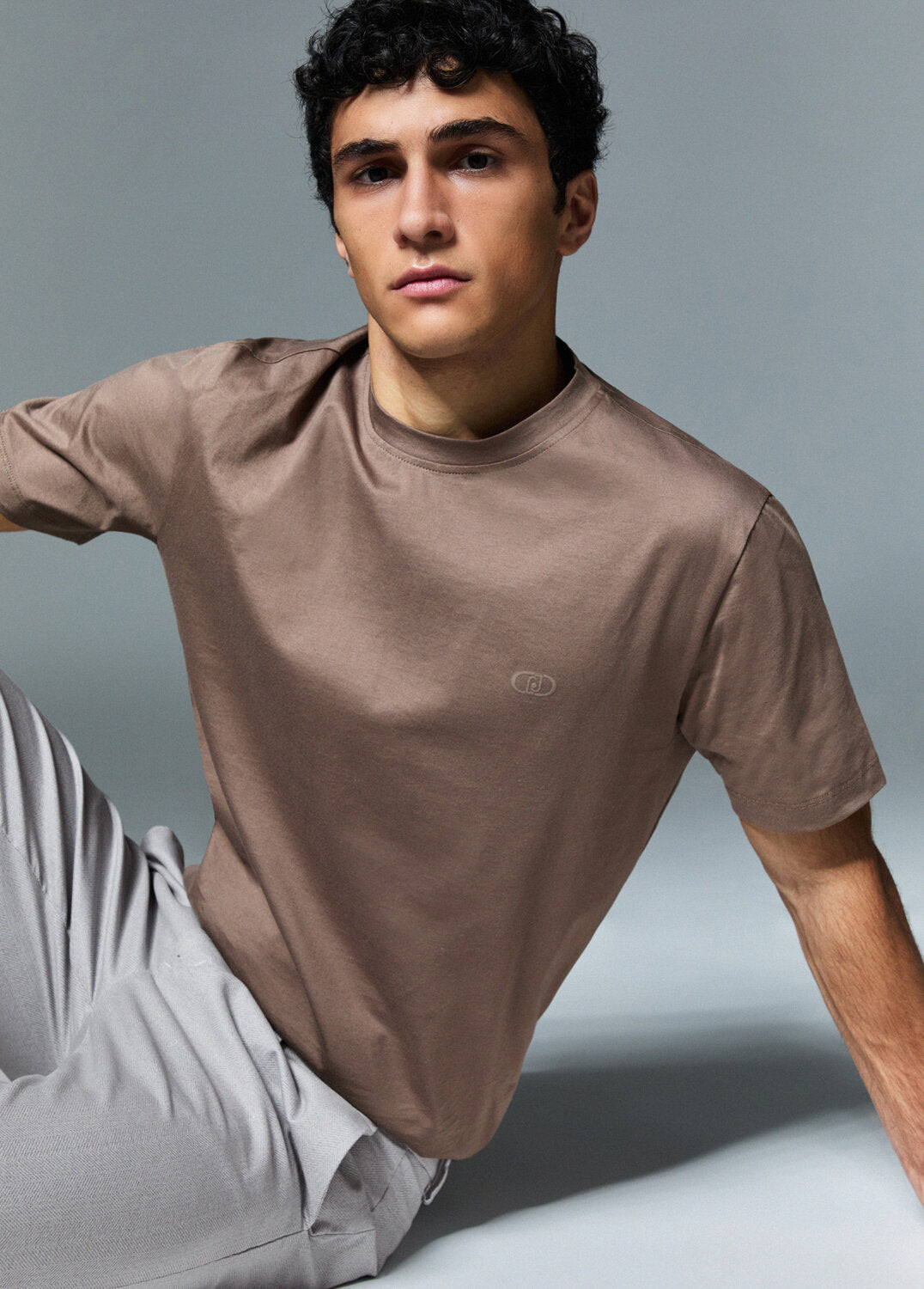 Maglietta basic LIU-JO Mercertee in cotone, con collo rotondo e maniche corte, visibile in immagine.