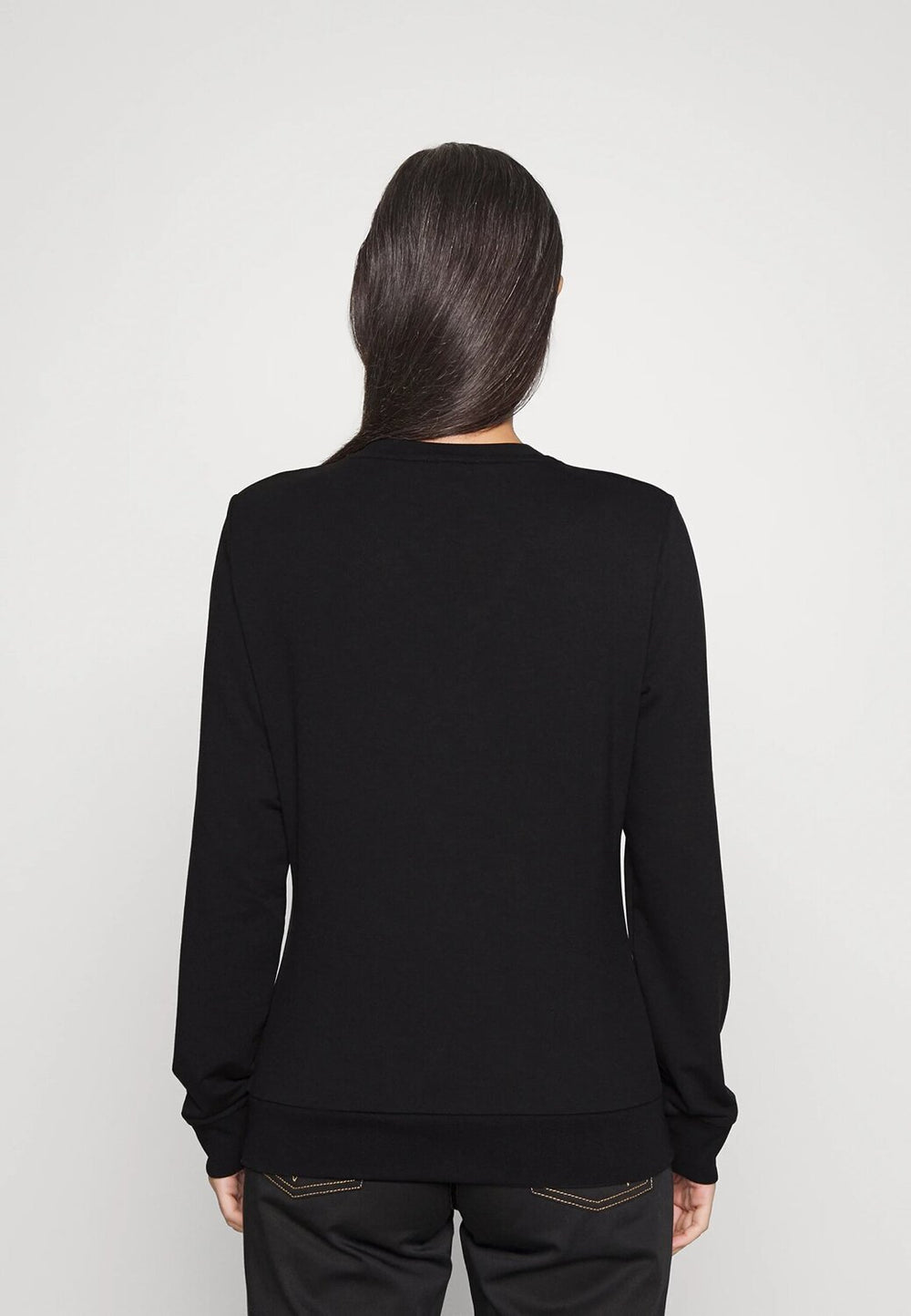 EMPORIO ARMANI EA7  Felpa Giro Logo Strass Donna |  JEK PIT