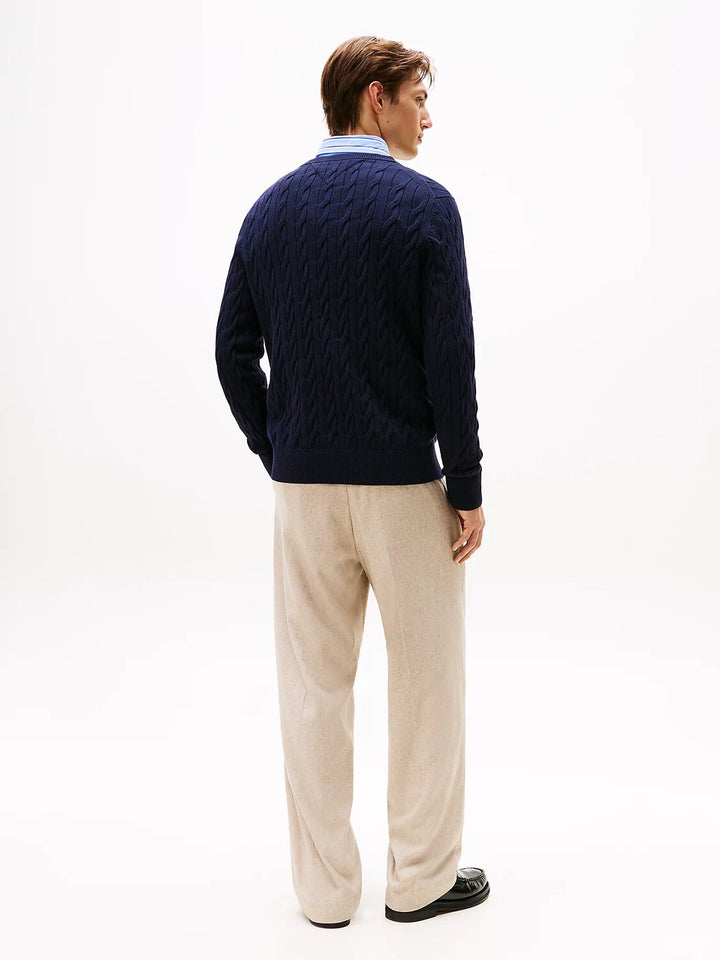TOMMY HILFIGER  Maglione Giro Intrecciato Cable Uomo |  JEK PIT