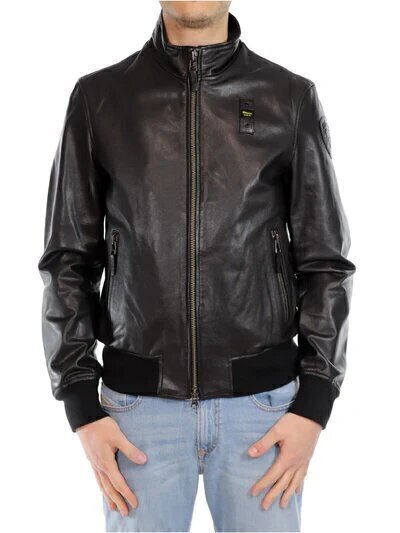 BLAUER  Giubbino Pelle Elastico Logo Pc Uomo |  JEK PIT