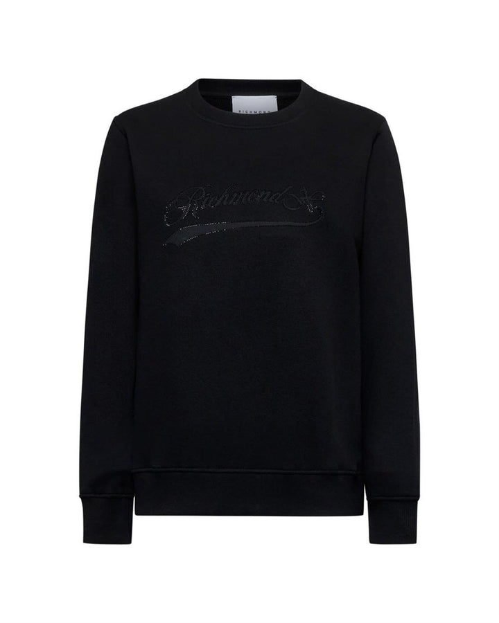 JOHN RICHMOND X  Felpa Giro Con Logo Brillantinato Donna |  JEK PIT