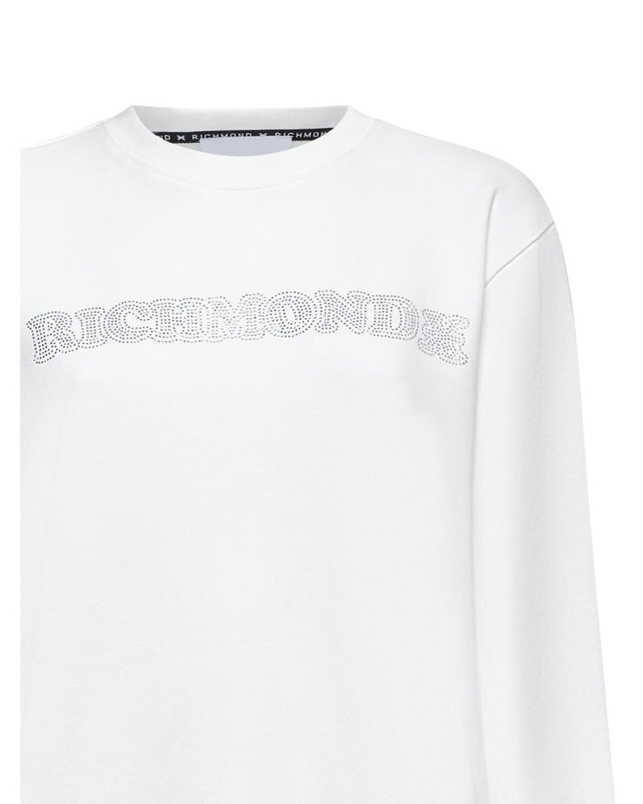 JOHN RICHMOND X  Felpa Giro Logo Con Strass Grande Donna |  JEK PIT