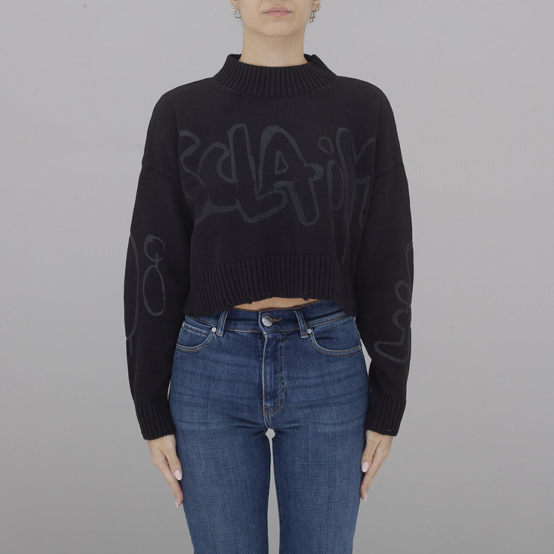 DISCLAIMER  Maglione Lupetto Tricot Logo Gr Donna |  JEK PIT