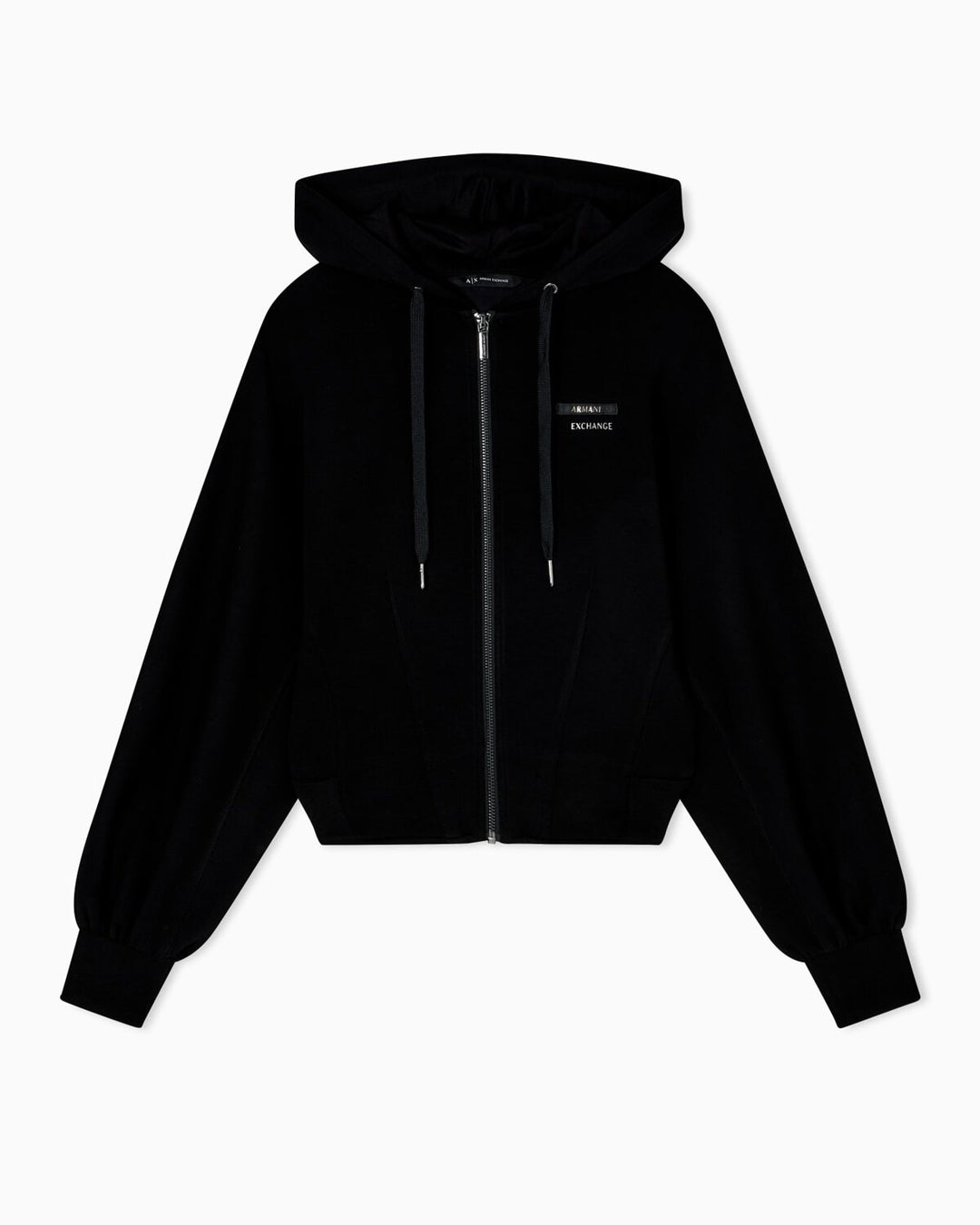 ARMANI EXCHANGE  Felpa Capp. e Zip Logo Argentato Piccolo Donna |  JEK PIT