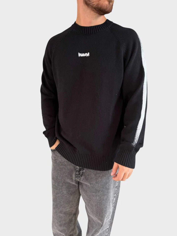 DISCLAIMER  Maglione Girocollo Tricot Bande Laterali Uomo |  JEK PIT