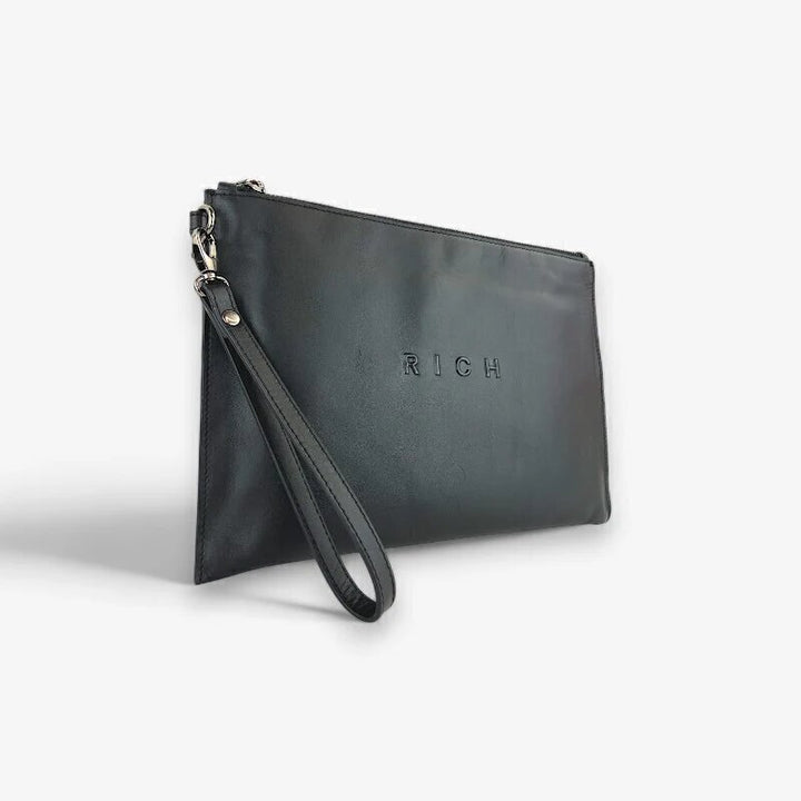 Pochette Pelle Logo Rilievo Unisex - JEK PIT