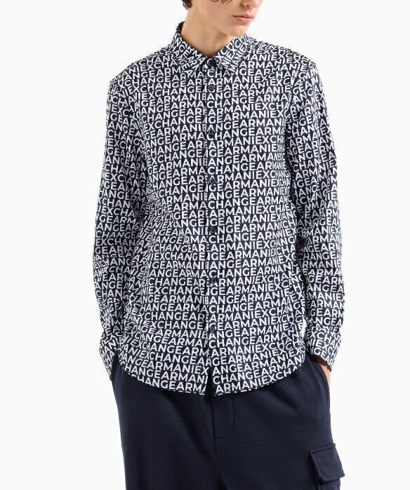Camicia Lettering Logo Allover Uomo - JEK PIT
