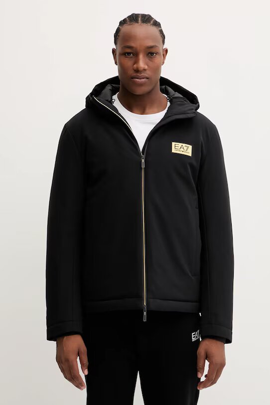 EMPORIO ARMANI EA7  Giubbotto Logo Dorato Con Cappuccio Uomo |  JEK PIT