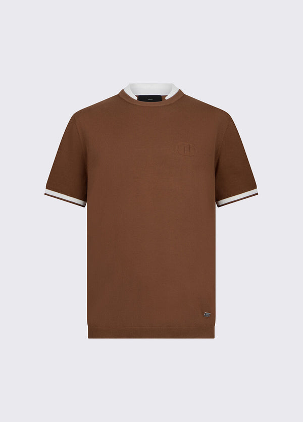 Maglietta LIU-JO in filo doppio con collo rotondo, tessuto morbido e confortevole, vista frontale su sfondo neutro.