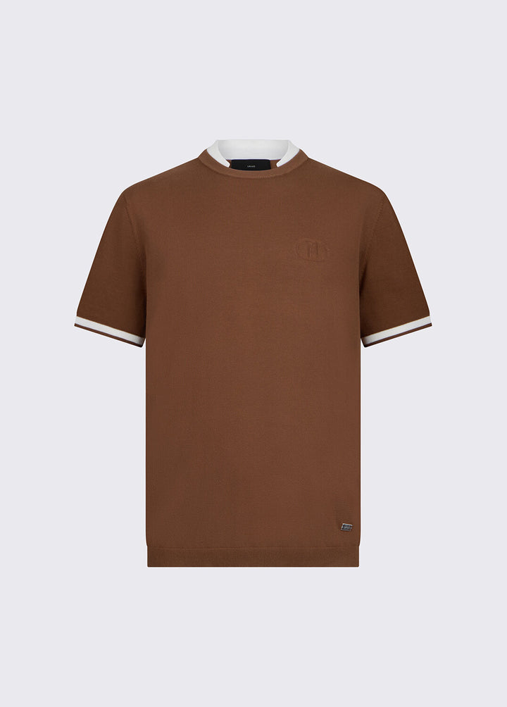 Maglietta LIU-JO in filo doppio con collo rotondo, tessuto morbido e confortevole, vista frontale su sfondo neutro.