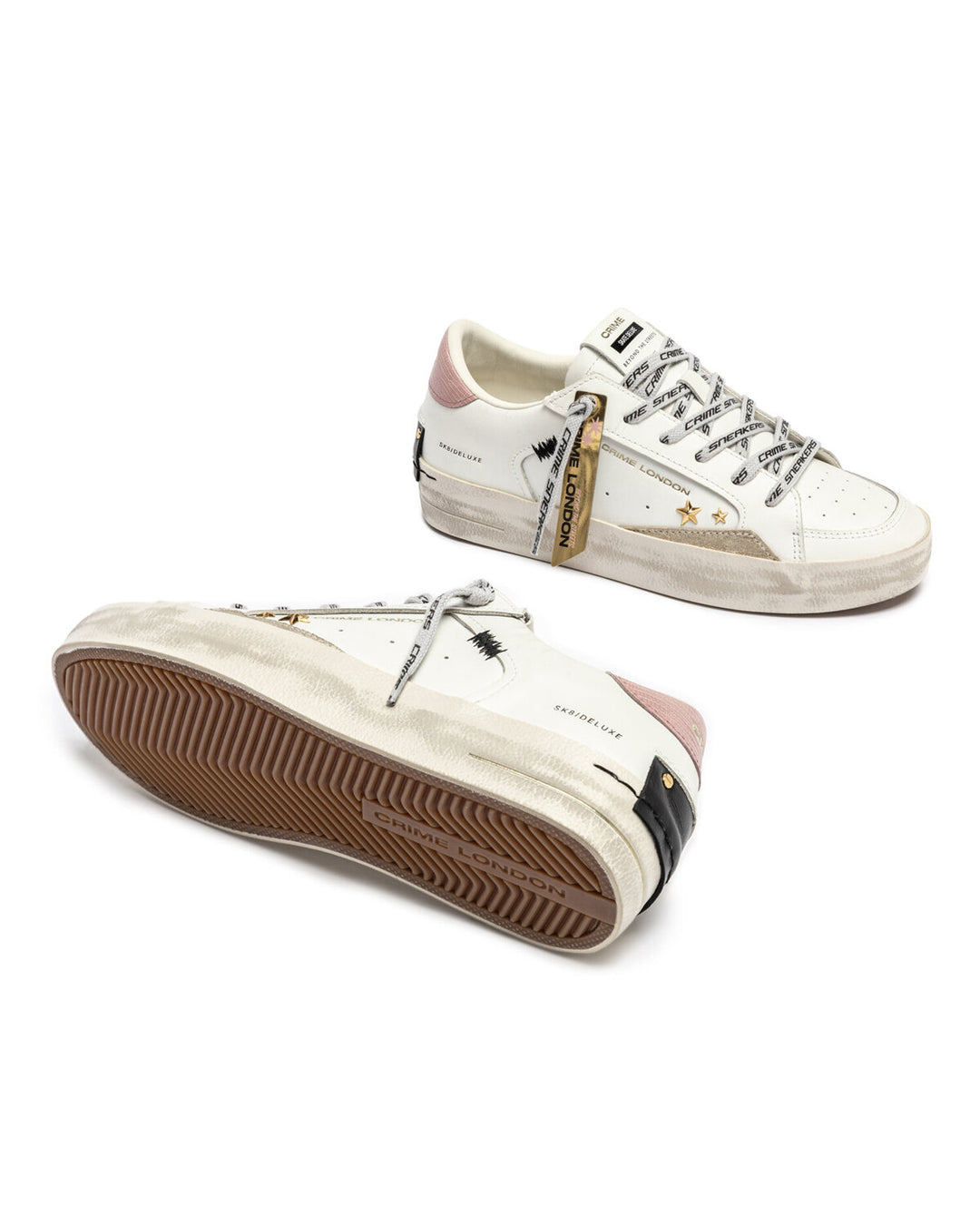 CRIME LONDON  Sneakers Lacci Logati Gold Patch Donna |  JEK PIT