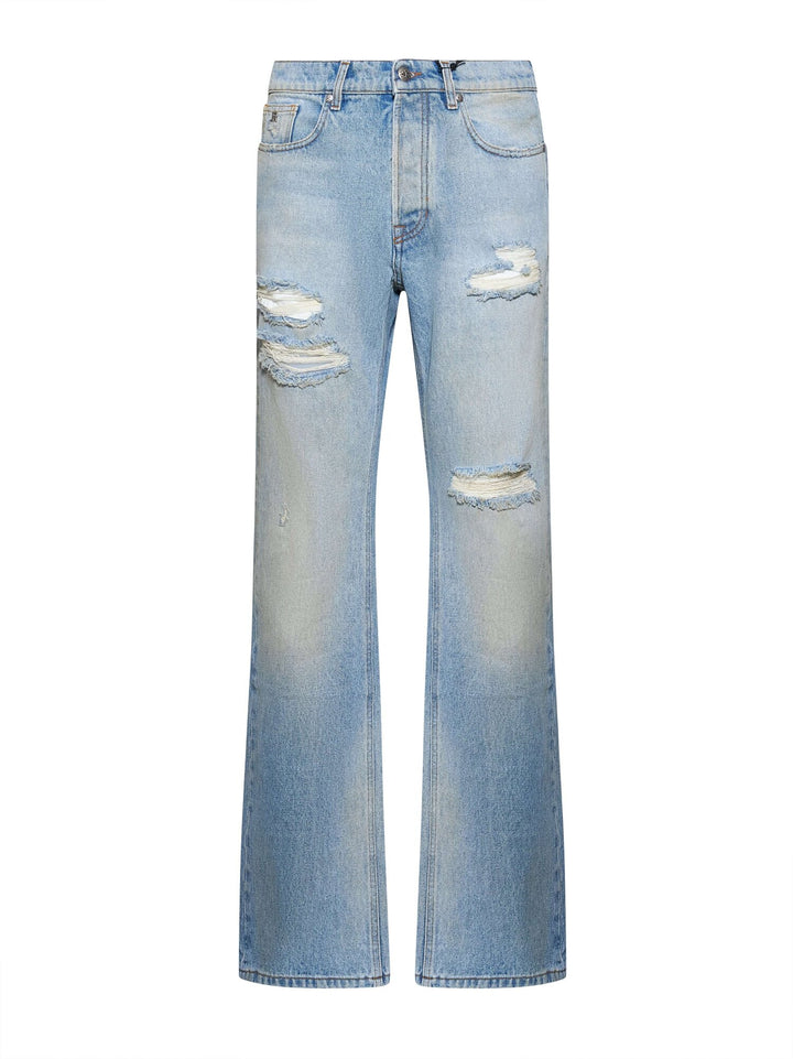 JOHN RICHMOND  Jeans Strappato Con Stampa Oro Retro Uomo |  JEK PIT