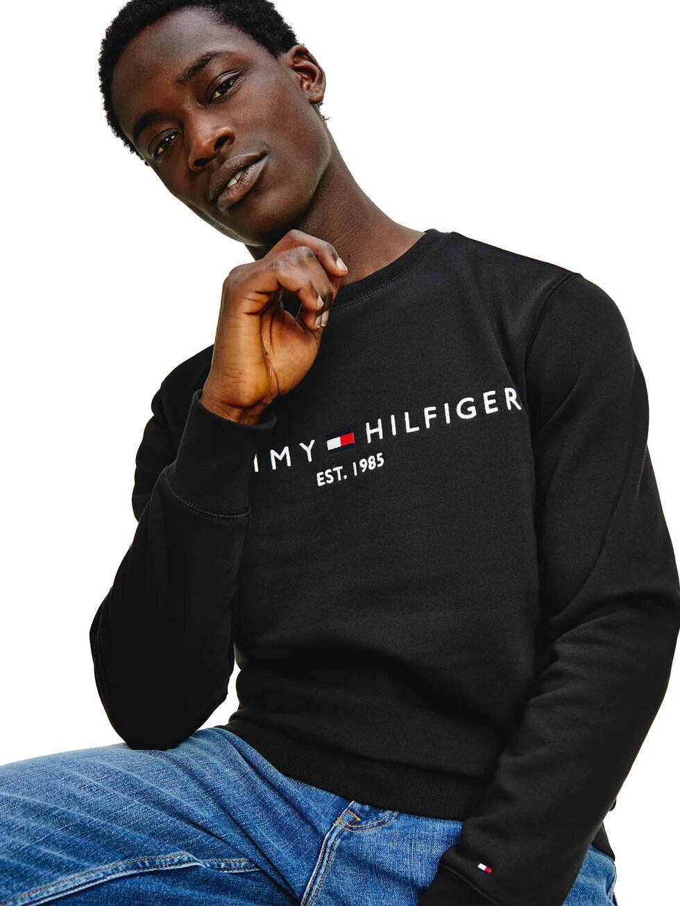 TOMMY HILFIGER  Felpa Giro Con Logo Ricamto Uomo |  JEK PIT