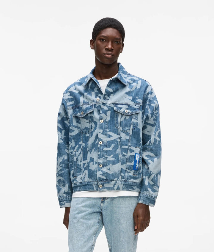 KARL LAGERFELD  Giubbino In Jeans Allover Uomo |  JEK PIT