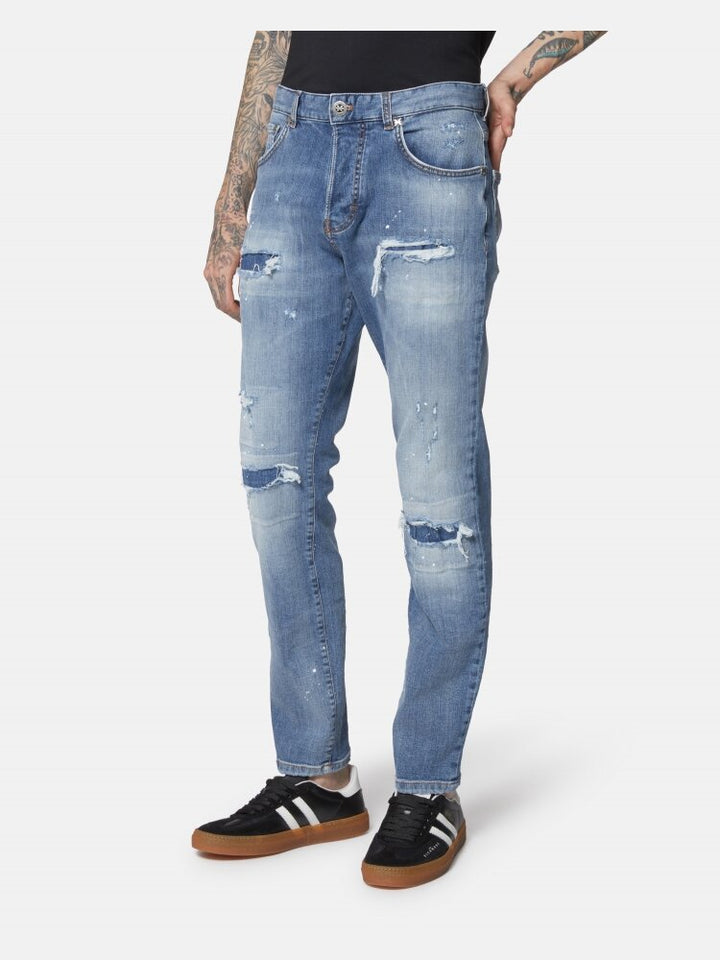 JOHN RICHMOND X  Jeans Sky Skynny Fit Strappato Uomo |  JEK PIT