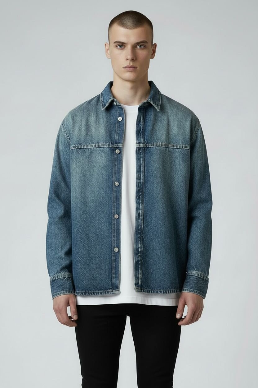 COUNTY OF MILAN - BURLON  Giacca In Jeans Con Pacht Retro Uomo |  JEK PIT