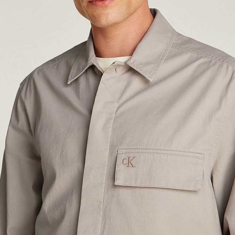 CALVIN KLEIN  Camicia Bott. Nascosti Logo Ricam. Uomo |  JEK PIT