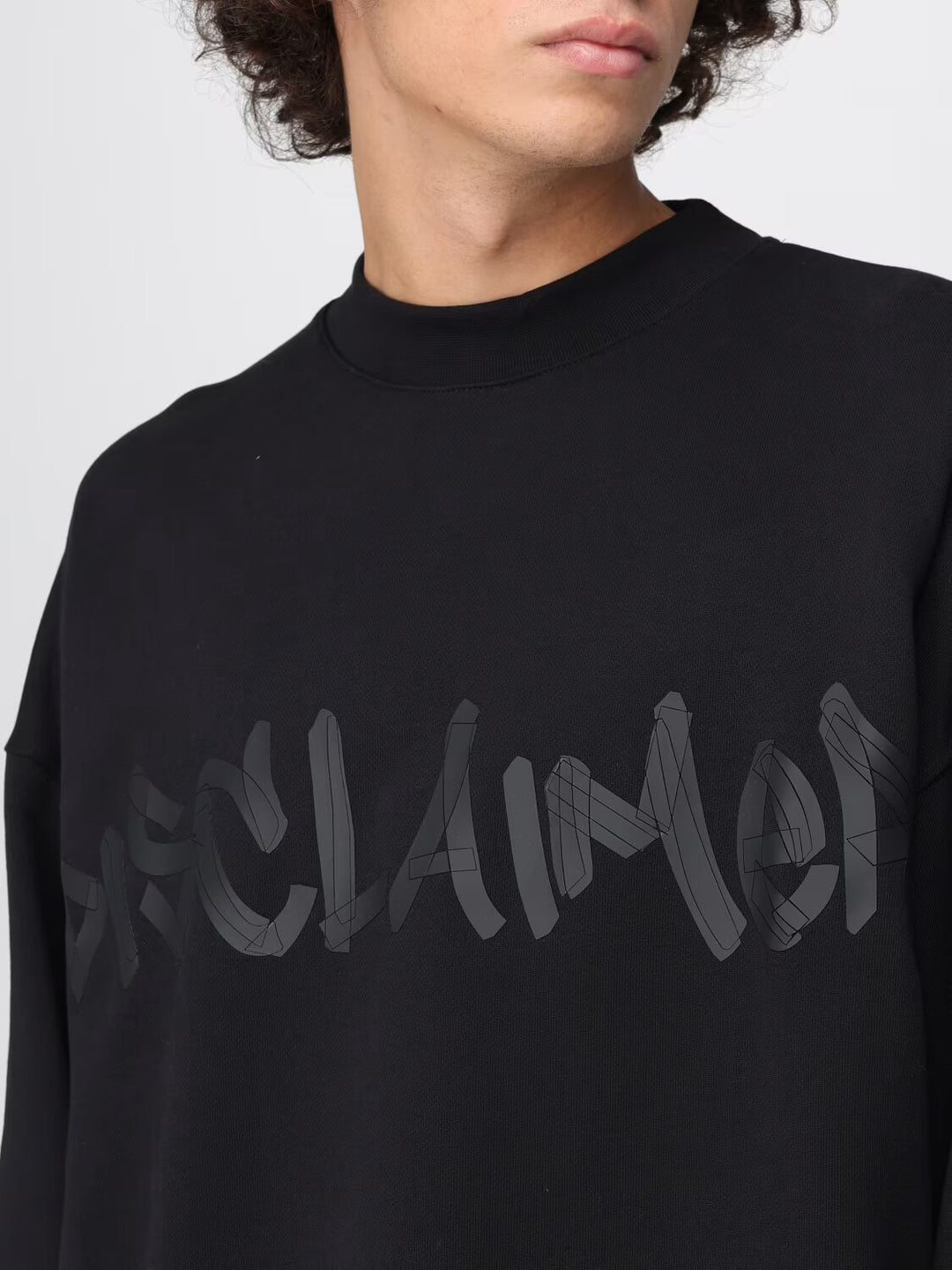 DISCLAIMER  Felpa Giro Over Logo Gommato Grande Uomo |  JEK PIT