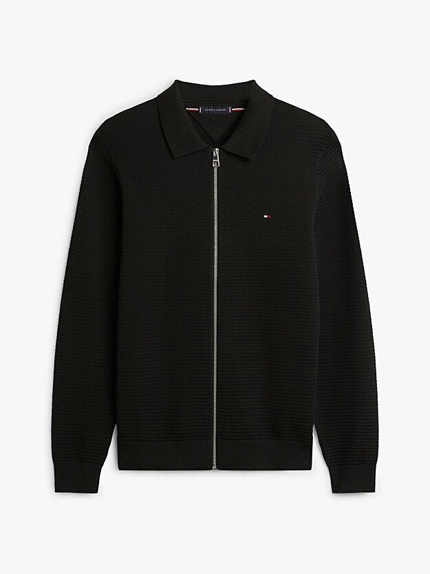 TOMMY HILFIGER  Polo Manica Lunga Structure Zip Thru Uomo |  JEK PIT