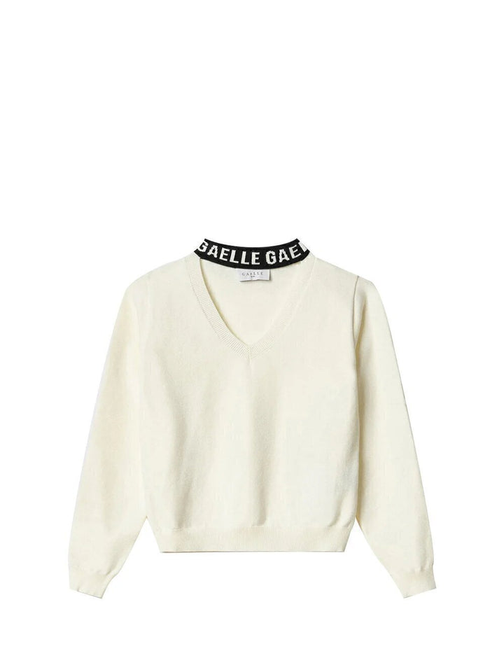 GAELLE Maglione a Punta Logo Su Collo Donna - JEK PIT