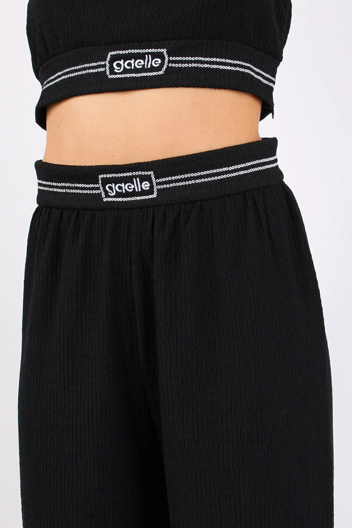 GAELLE Pantalone Largo Con Cinto Logato Donna - JEK PIT