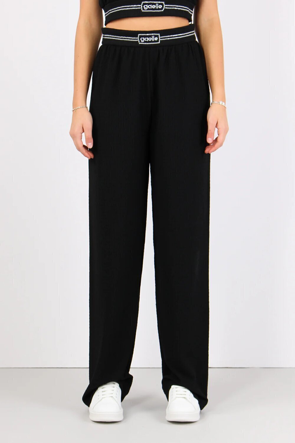 GAELLE Pantalone Largo Con Cinto Logato Donna - JEK PIT