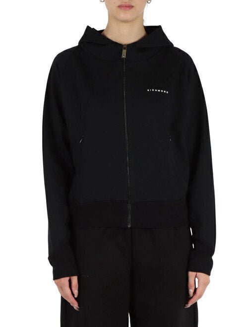 JOHN RICHMOND X Felpa Capp. e Zip Logo Rilievo Pc Donna - JEK PIT