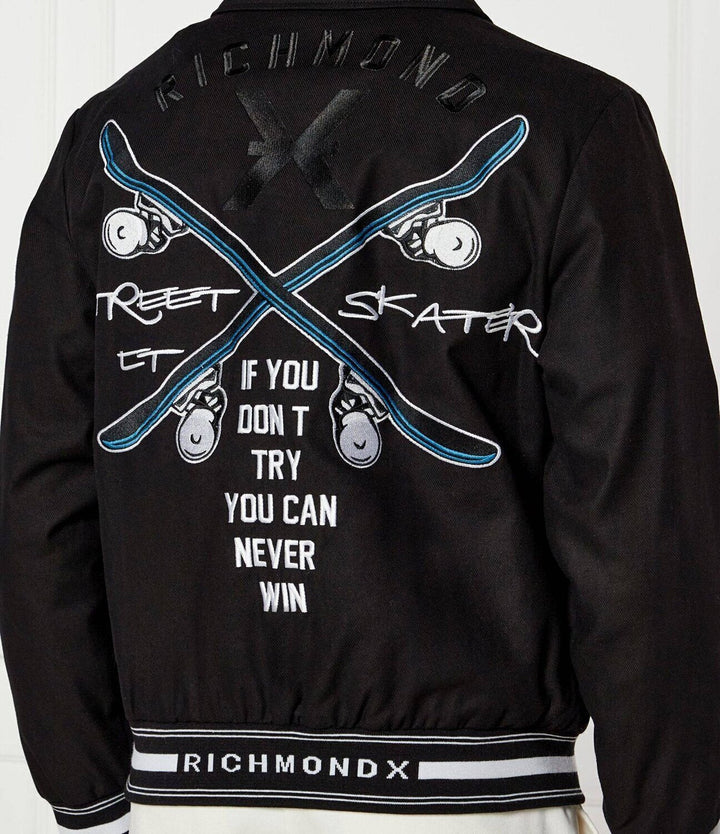 JOHN RICHMOND X Giubbino Doppio Logo e Stampa Ricam. Uomo - JEK PIT