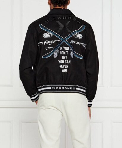JOHN RICHMOND X Giubbino Doppio Logo e Stampa Ricam. Uomo - JEK PIT