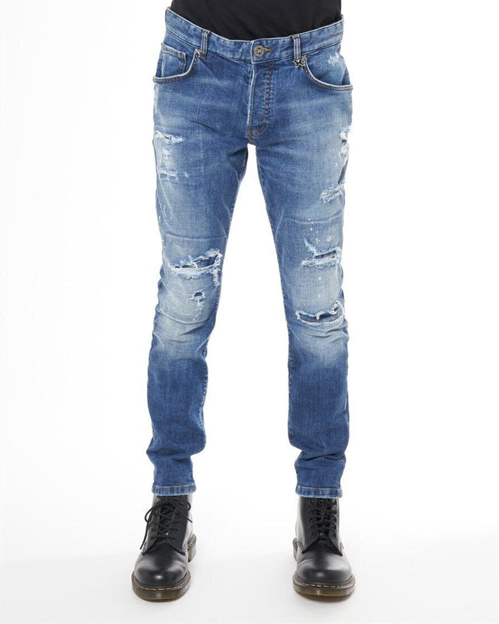 JOHN RICHMOND X Jeans 5 Pockets Feiner Strappato Uomo - JEK PIT