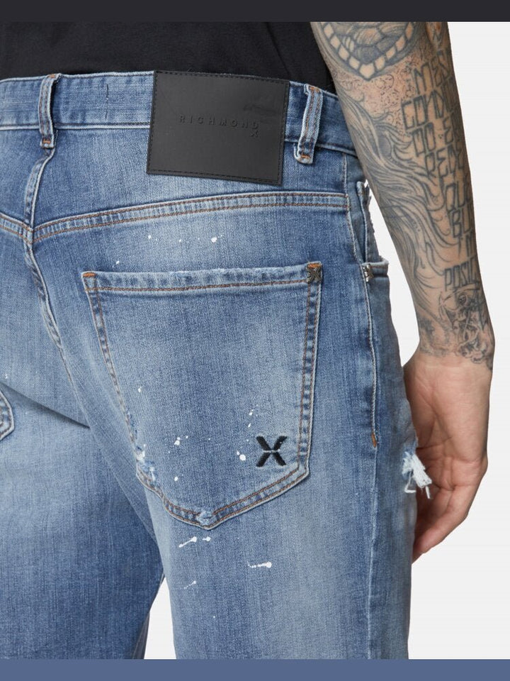 JOHN RICHMOND X Jeans Sky Skynny Fit Strappato Uomo - JEK PIT