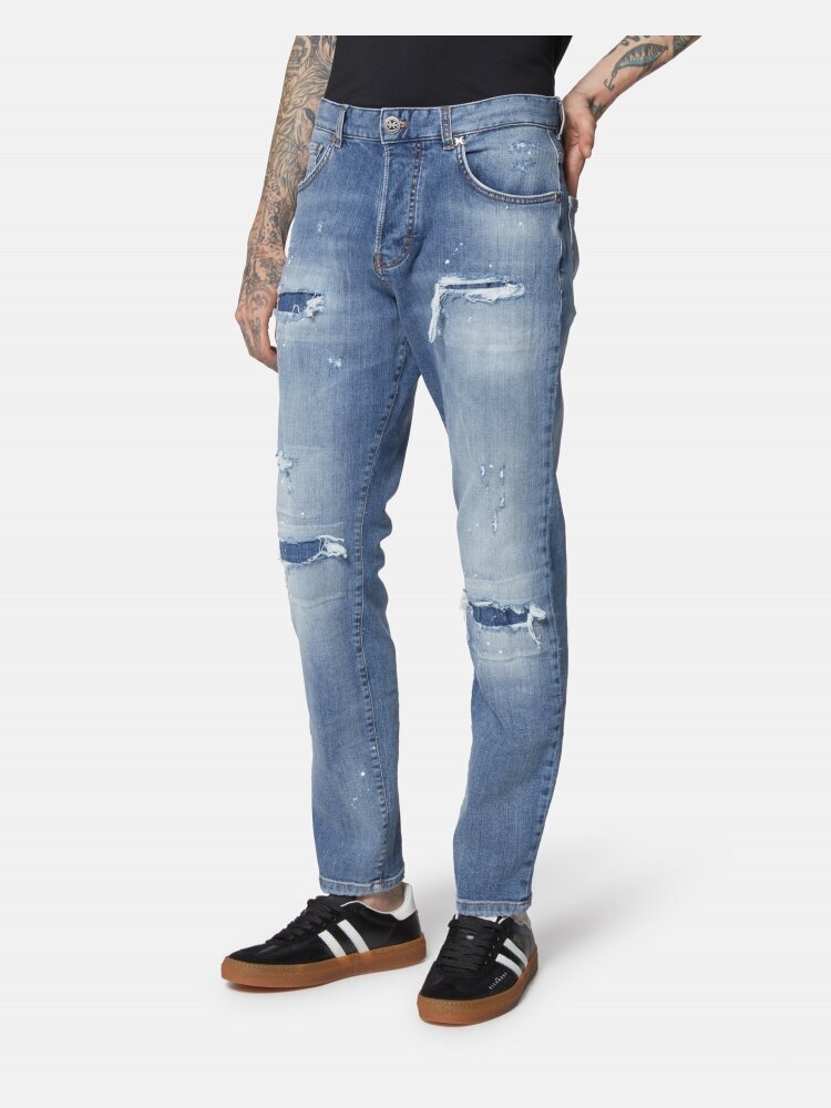 JOHN RICHMOND X Jeans Sky Skynny Fit Strappato Uomo - JEK PIT
