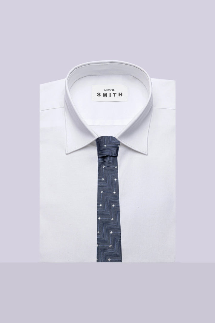 Nicol Smith | Cravatta in lurex con texture geometrica - Jek Pit