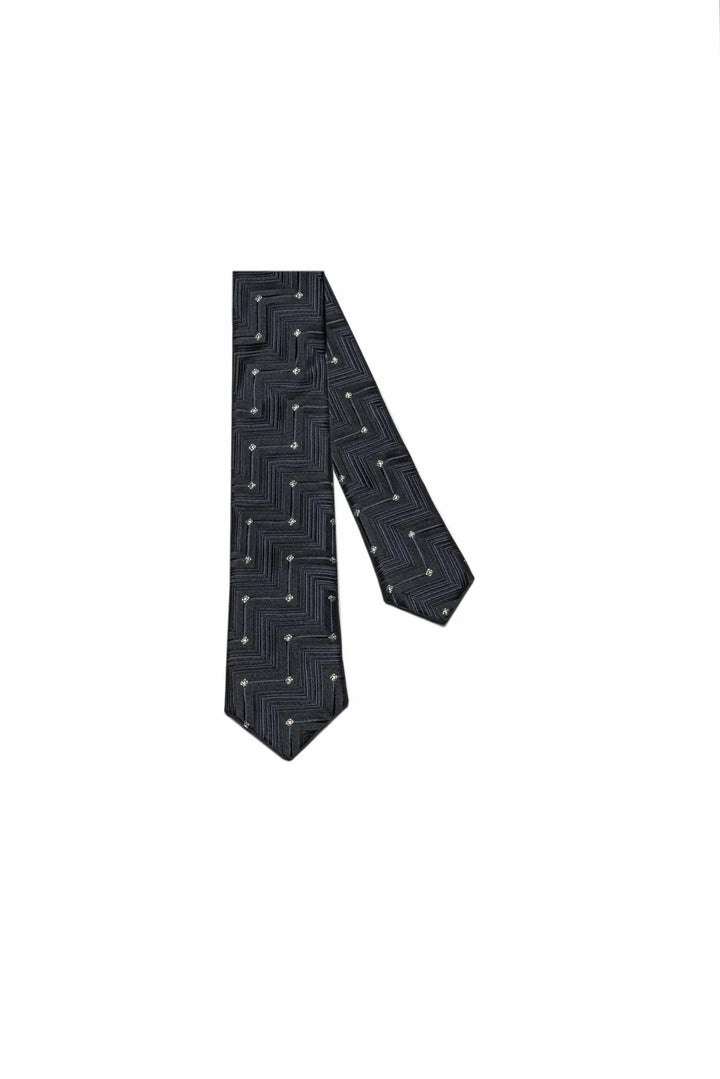 Nicol Smith | Cravatta in lurex con texture geometrica - Jek Pit