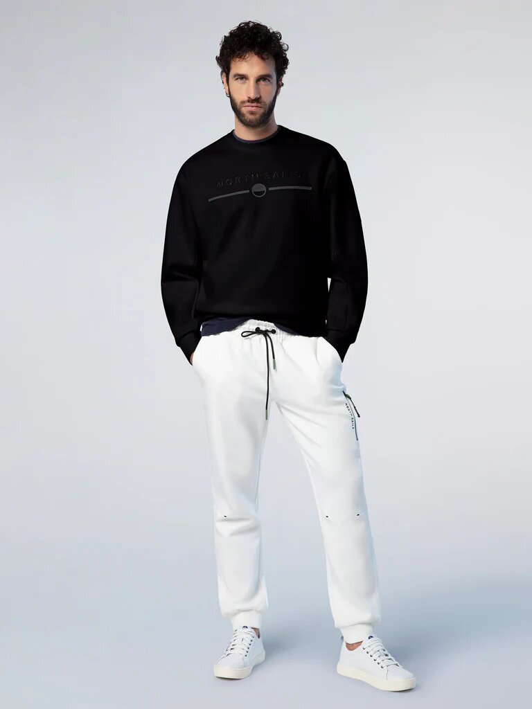 NORTH SAILS Felpa Giro Logo Ricamato e Gomm. Uomo - JEK PIT