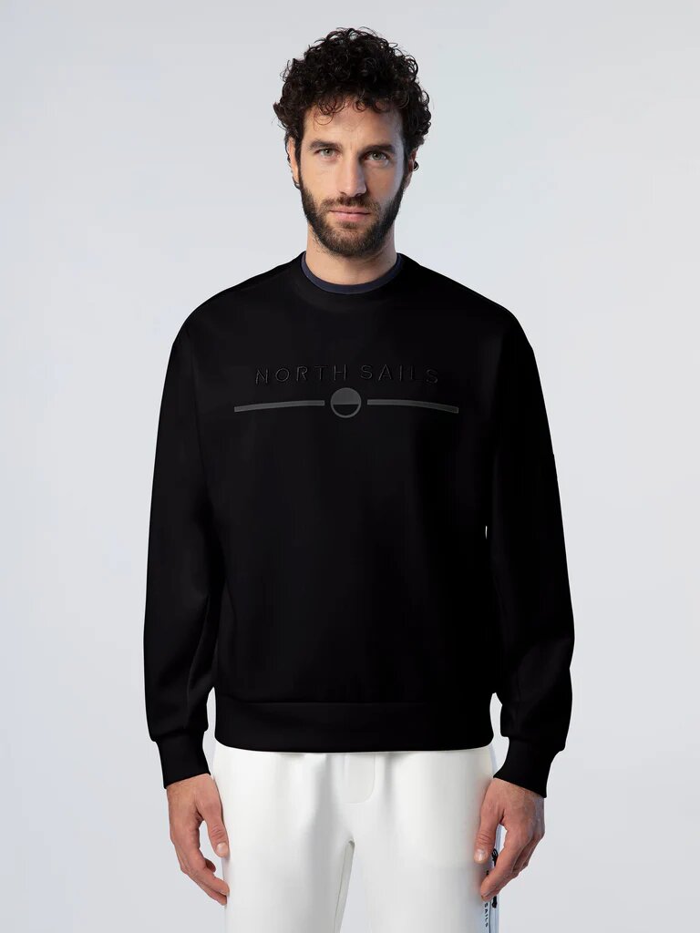 NORTH SAILS Felpa Giro Logo Ricamato e Gomm. Uomo - JEK PIT